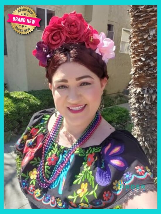 Floral Festival Headband Handmade Rose Crown Costume Accessory Elegant Boho